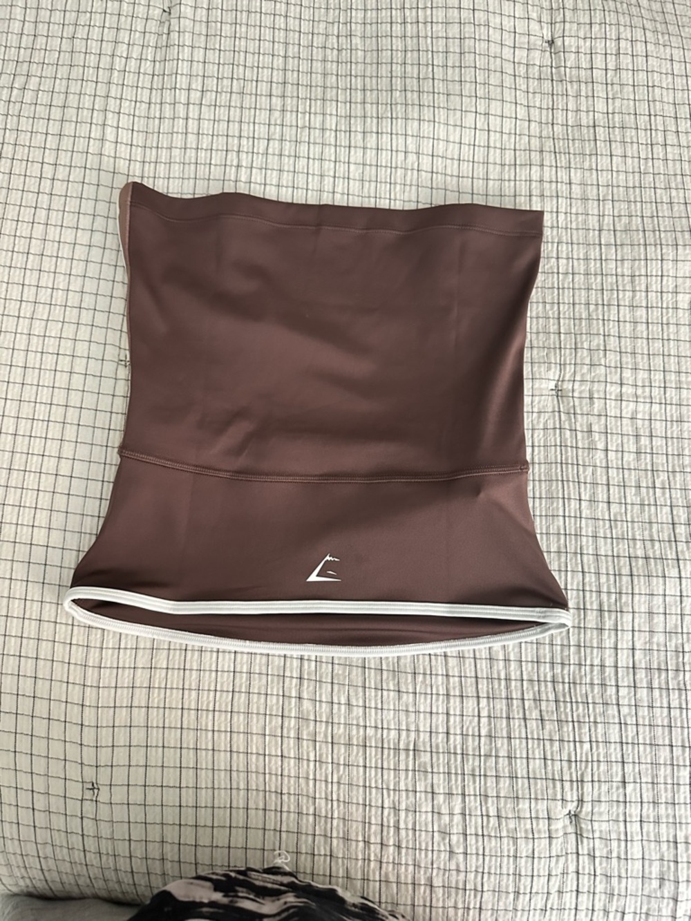 Gymshark piping bandeau with shell walnut brown/ chestnut pink Stripes size S - Picture 5 of 7